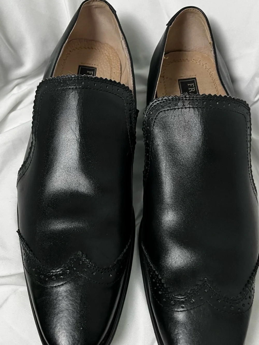 Fratelli Select Men's Black Cap-toe Leather Slip-On Dress Shoes Size 13M